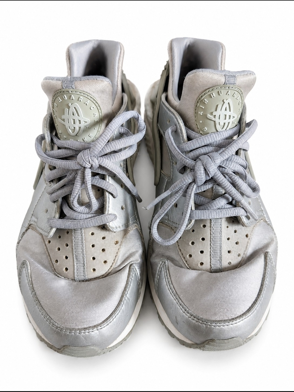 Nike Huarache Silver and Light Gray Sneakers